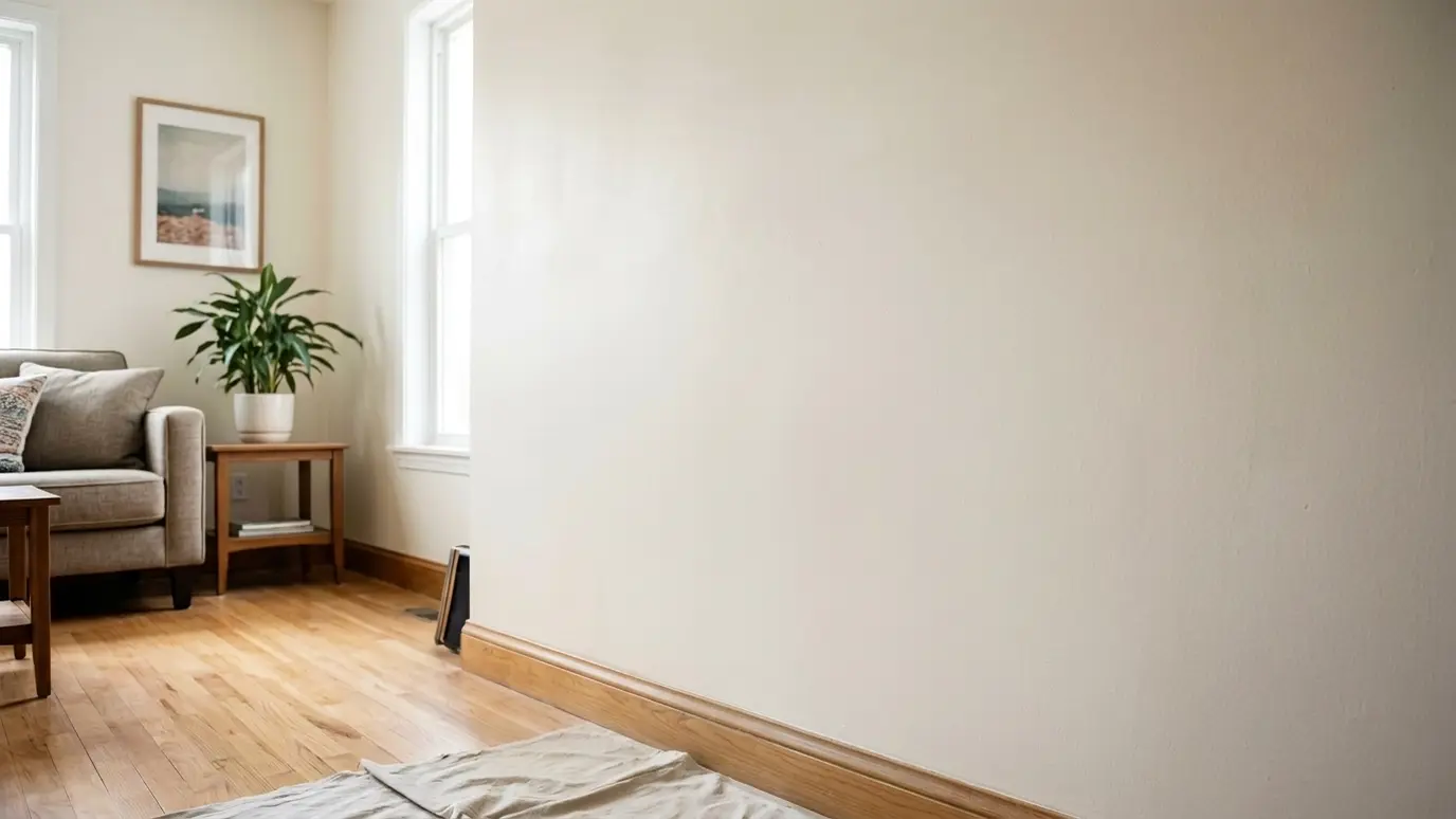 After: Drywall repair | Music City Handyguy After: a living room wall with a seamless, smooth, painted wall