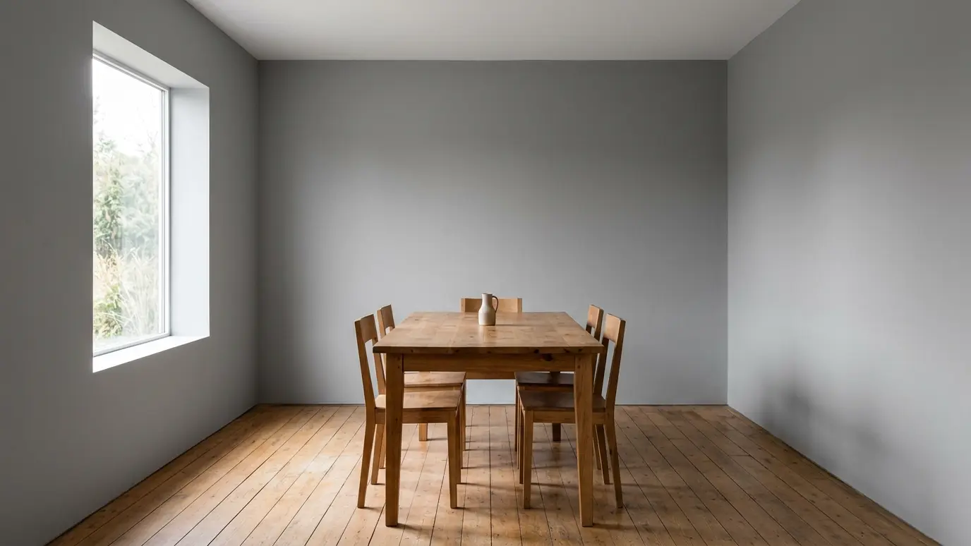 Before: a dining room with plain bare walls